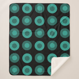 Cobertor Sherpa Teal Preto dos Pontos do Médio Século
