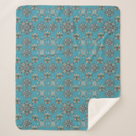 Cobertor Sherpa Teal Scandinavian Foltern Snowflakes