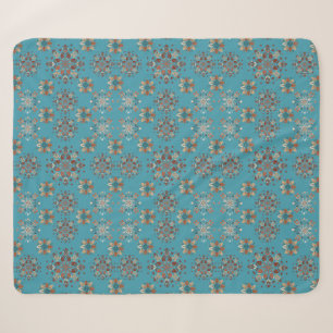 Cobertor Sherpa Teal Scandinavian Foltern Snowflakes