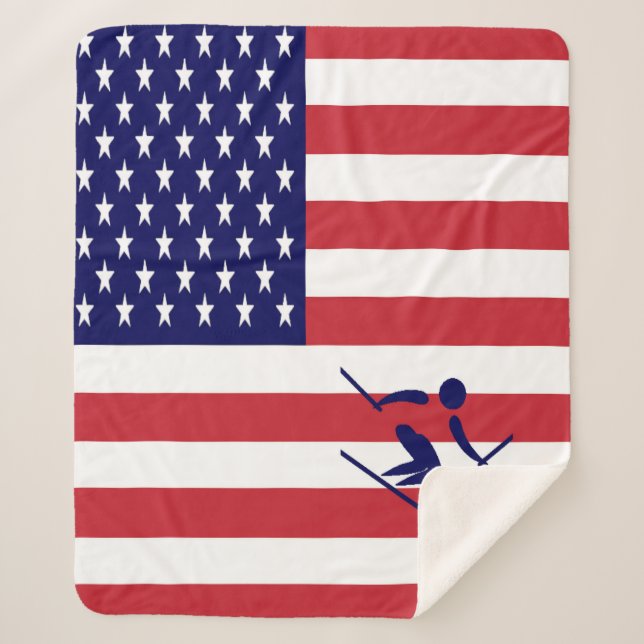 Cobertor Sherpa Team Alpine Skiing USA (Frente)