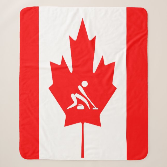 Cobertor Sherpa Team Curling Canadá (Frente)