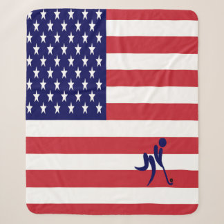 Cobertor Sherpa Team Ice Hockey USA