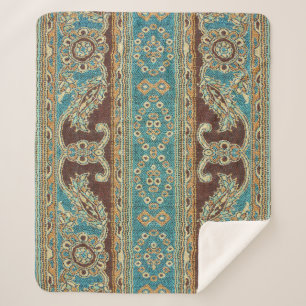 Cobertor Sherpa Tecido Árabe Paisley Oriental Design