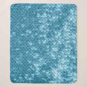 Cobertor Sherpa Tecido brilhante azul-céu com sequências, abstra