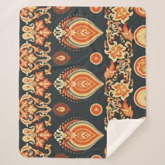 Cobertor Sherpa Tecido Étnico Paisley Oriental