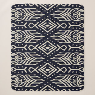Cobertor Sherpa Tecido Ikat bordado: Elegância Étnica.