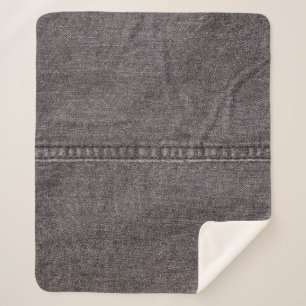 Cobertor Sherpa Tecido preto de denim. Moda, texturas e grupos de 