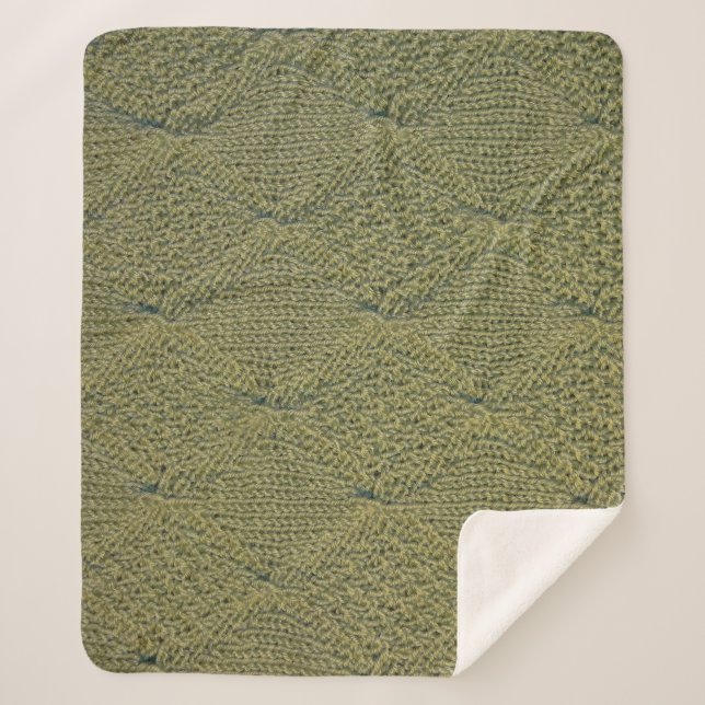 Cobertor Sherpa Tecido verde: textura aproximada (Frente)
