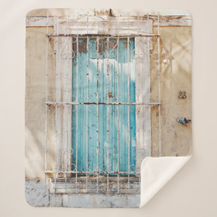 Cobertor Sherpa Tela branca da janela do aço