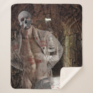 Cobertor Sherpa Tela fantasma muscular de SlipperyJoe iluminada ma