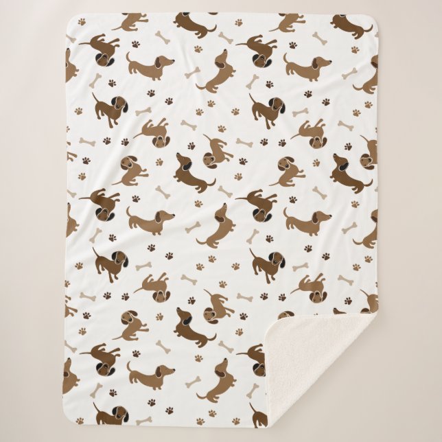 Cobertor Sherpa Tem sido um longo dia Dachshund (Frente)