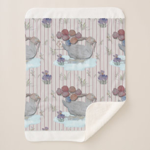 Cobertor Sherpa Tema de Berçário de Balões de Pato Roupa de Bebê