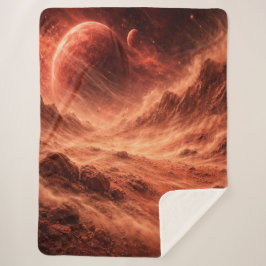 Cobertor Sherpa Tempestade de areia no planeta laranja
