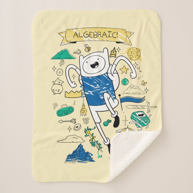 Cobertor Sherpa Tempo de Aventura | "Algebraic" Finn Sketch (Frente)