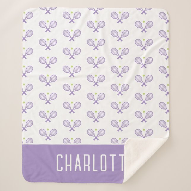 Cobertor Sherpa Tênis de Nome Personalizado de Padrão de Tênis Per (Frente)