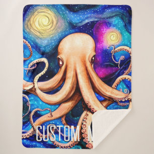 Cobertor Sherpa Tentáculos Octopus com Nome Personalizado