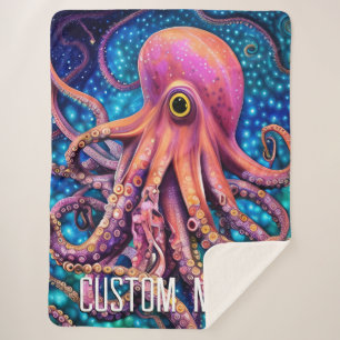 Cobertor Sherpa Tentags Kraken Menacing Assustador Personalizado