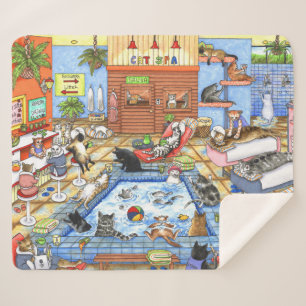 Cobertor Sherpa Termas do gato do gato 635