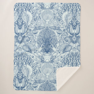 Cobertor Sherpa Tesouros de praia em azul