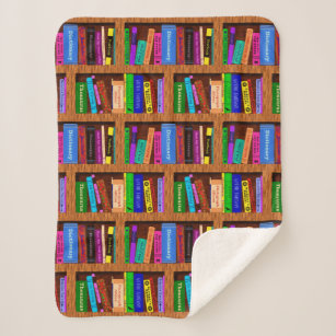 Cobertor Sherpa Teste padrão bonito da estante da biblioteca dos