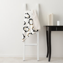 Cobertor Sherpa Teste padrão bonito dos pinguins