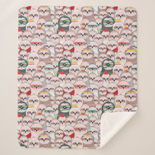 Cobertor Sherpa Teste padrão cómico da preguiça