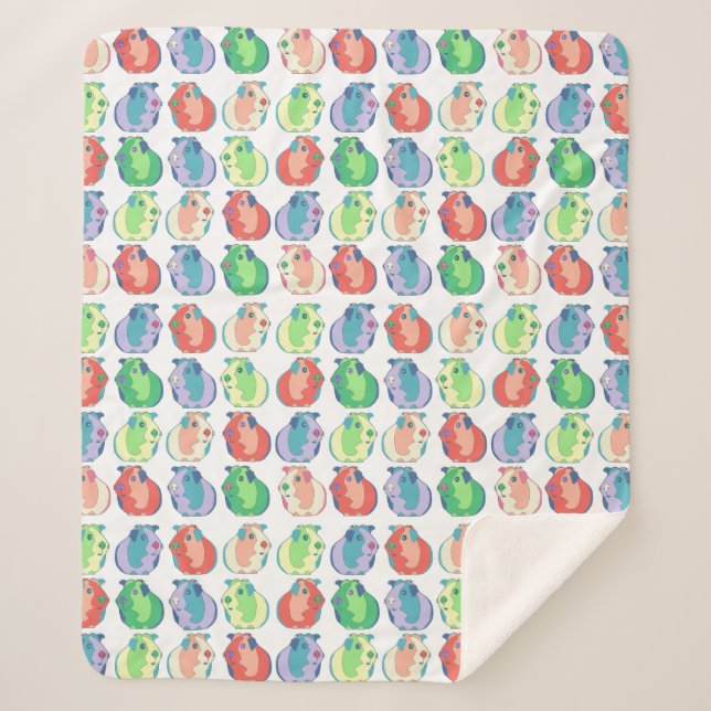 Cobertor Sherpa Teste padrão da cobaia do pop art (Frente)