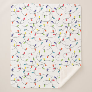 Cobertor Sherpa Teste padrão das luzes de Natal