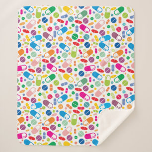 Cobertor Sherpa Teste padrão de néon colorido da droga