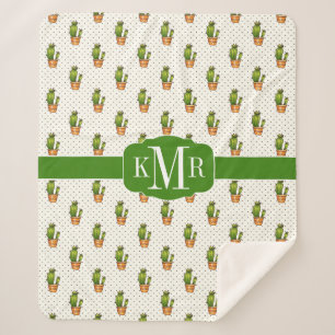 Cobertor Sherpa Teste padrão de ponto de Polk do cacto & do