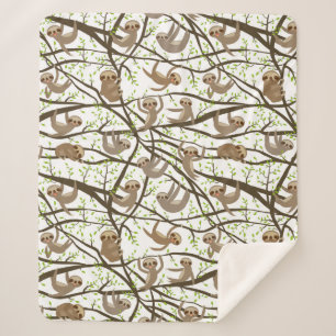 Cobertor Sherpa Teste padrão de sorriso da preguiça