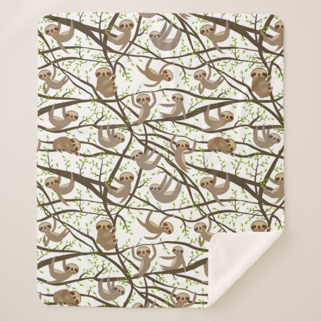 Cobertor Sherpa Teste padrão de sorriso da preguiça (Frente)