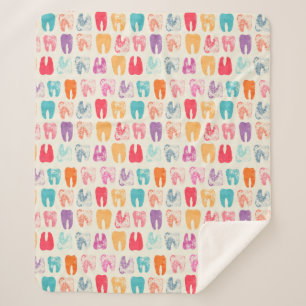 Cobertor Sherpa Teste padrão do dente do Grunge