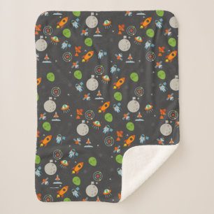 Cobertor Sherpa Teste padrão do espaço