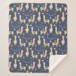 Cobertor Sherpa Teste padrão do lama da celebração