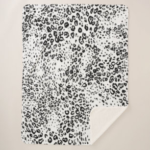 Cobertor Sherpa Teste padrão do leopardo de neve