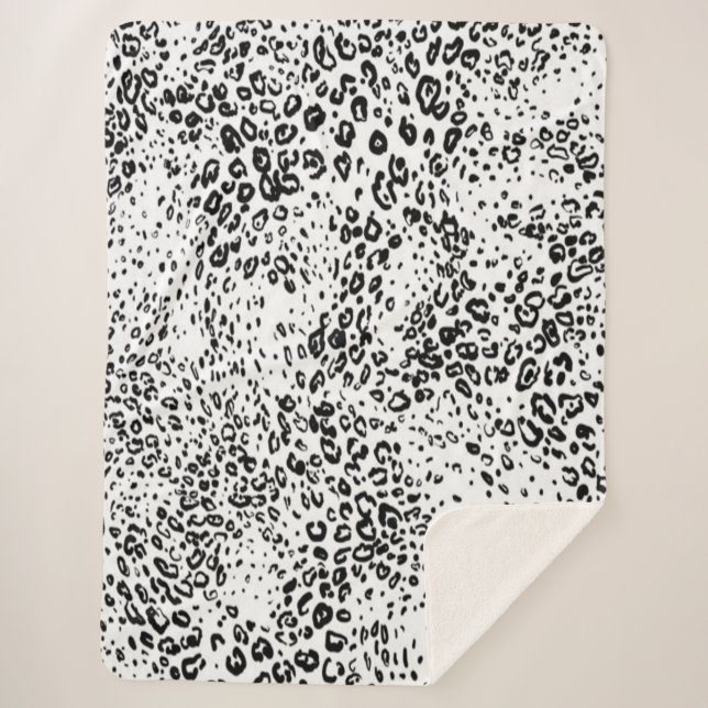 Cobertor Sherpa Teste padrão do leopardo de neve (Frente)