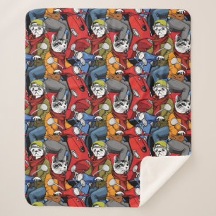 Cobertor Sherpa Teste padrão do patinete dos gatos & dos cães