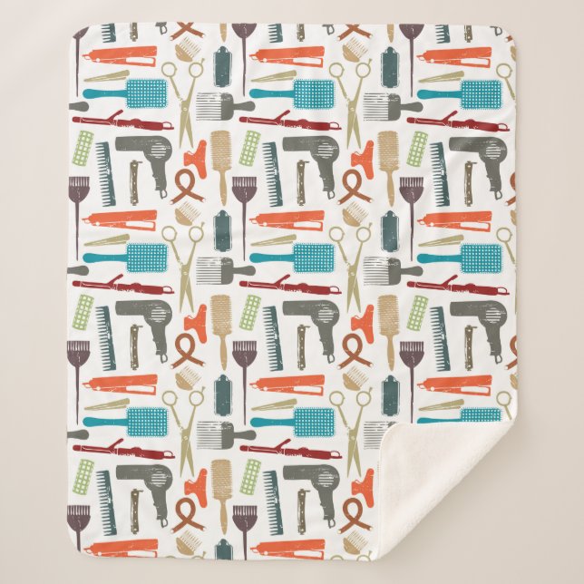 Cobertor Sherpa Teste padrão dos cuidados capilares (Frente)