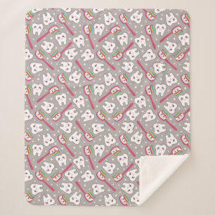 Cobertor Sherpa Teste padrão dos dentes do arco-íris