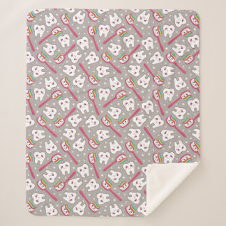 Cobertor Sherpa Teste padrão dos dentes do arco-íris