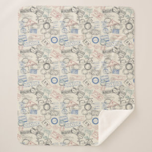 Cobertor Sherpa Teste padrão dos selos postais do mundo