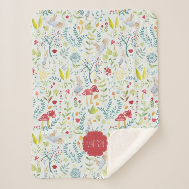 Cobertor Sherpa Teste padrão Enchanted | da aguarela do coelho de (Frente)