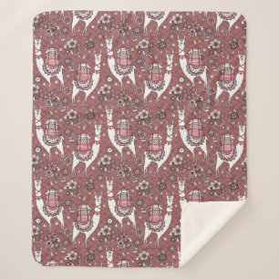 Cobertor Sherpa Teste padrão engraçado dos lamas