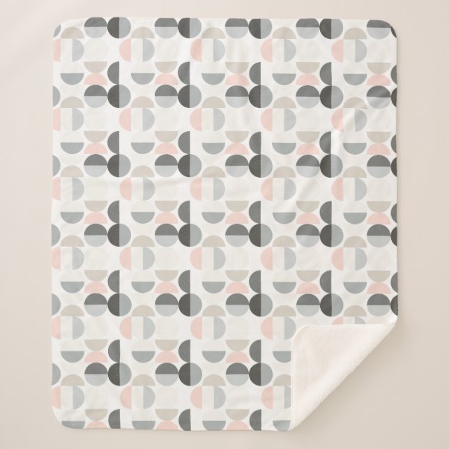 Cobertor Sherpa Teste padrão escandinavo do Semi-Círculo do estilo (Frente)