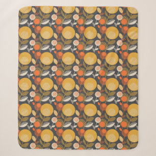 Cobertor Sherpa Teste padrão floral retro clássico