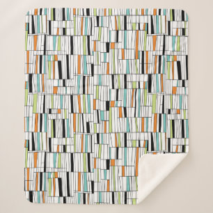 Cobertor Sherpa Teste padrão moderno do meio século