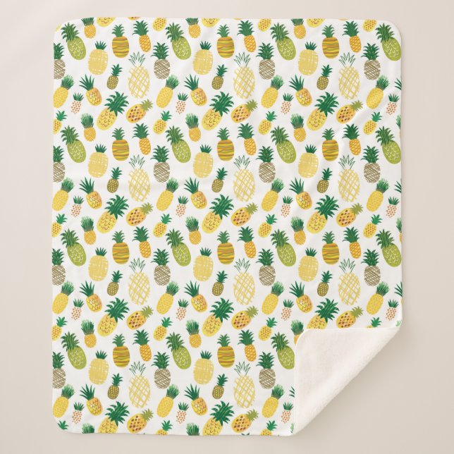 Cobertor Sherpa Teste padrão na moda do abacaxi (Frente)