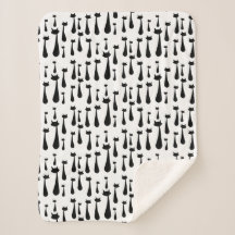 Teste padrão retro atômico da silhueta do gato