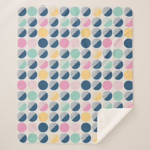 Cobertor Sherpa Teste padrão retro do Semi-Círculo